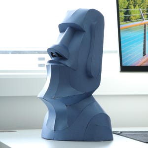 Sculpture de tête de Moai - Design 2, modèle Papercraft raffiné