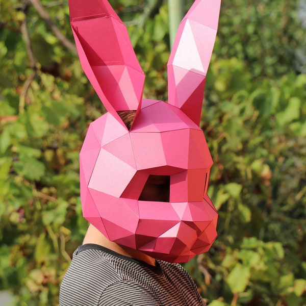 Hare mask, PDF template DIY, Rabbit Mask, DIY hare mask, Easter bunny, Costume diy, Paper craft, Cardboard, Animal mask