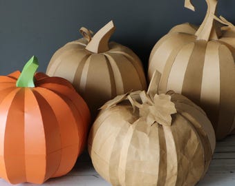 4 Papercraft Pumpkin Templates — Halloween Set