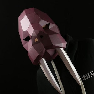 Walrus mask, Kid Costume, PaperCraft Template, 3d Mask, Paper Art, 3d Paper Craft, Animal Mask, Diy Paper mask