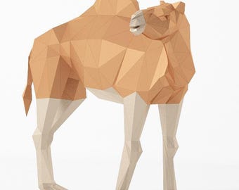 Giant Camel Papercraft Template