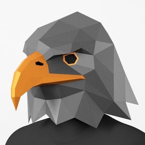 Eagle Mask PDF Template: DIY Polygonal Papercraft