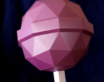 Papel de piruleta de baja poli, plantilla PDF, archivos DXF y SVG