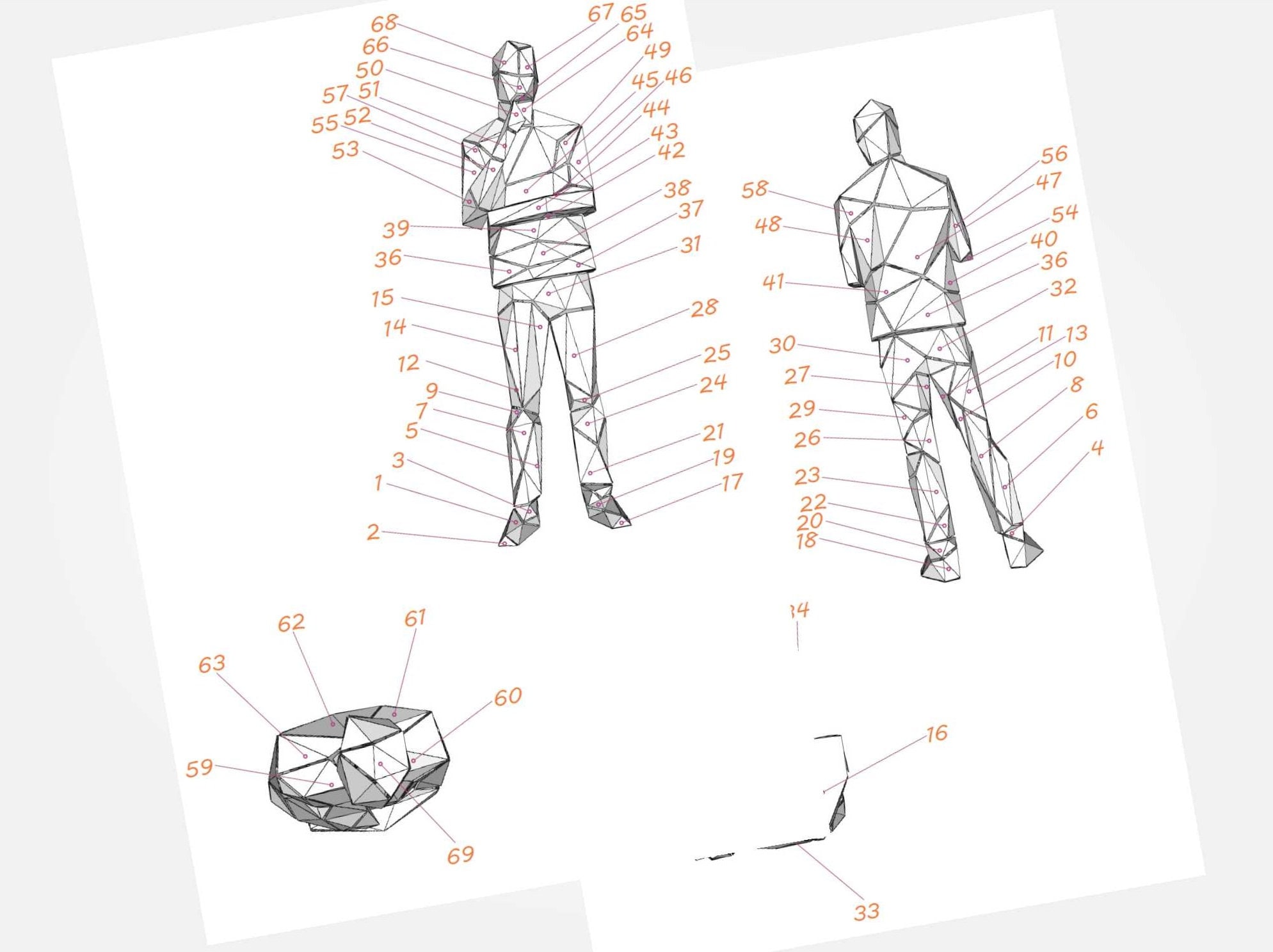 Geometric Man Sculpture Papercraft Template (PDF) - Etsy