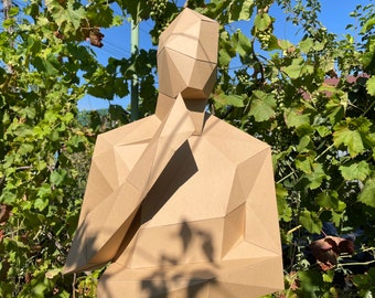Geometric Man Sculpture Papercraft Template (PDF)