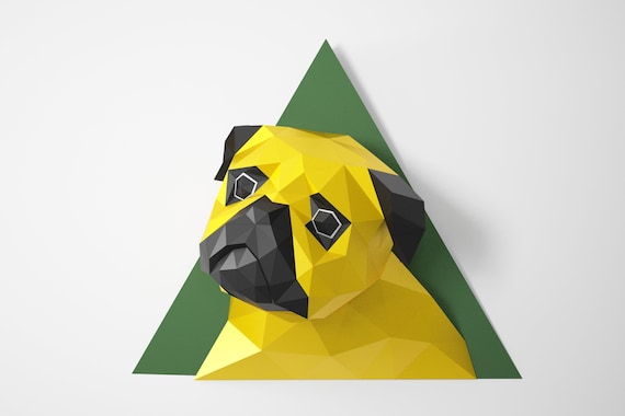 Pug Head Wall Decor PDF Template A4 - Etsy