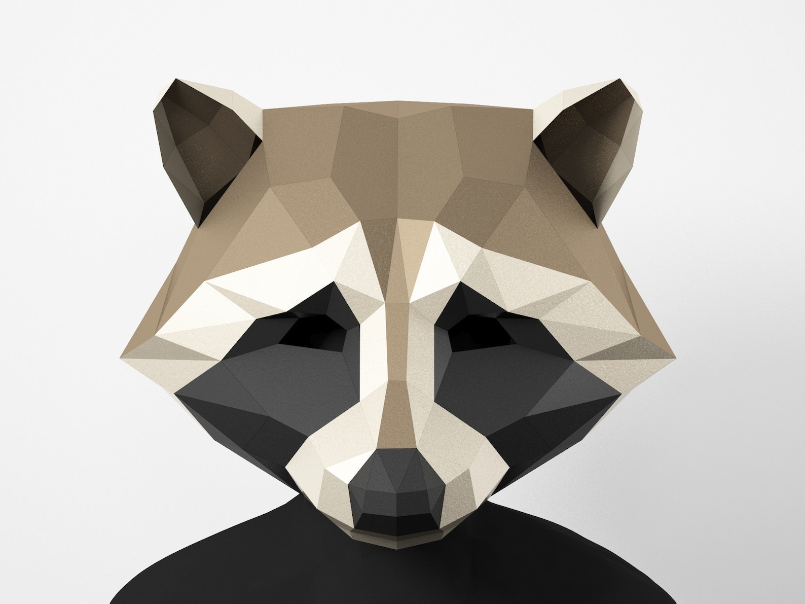 Raccoon Mask Animal Costume PDF Template Polygonal Paper - Etsy