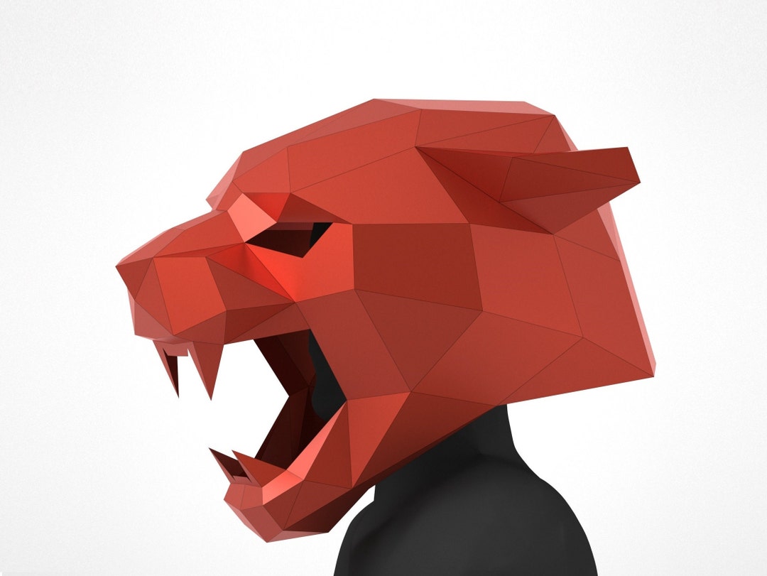 Puma Mask, Template Diy, PDF Template Low Poly Costume, 3D Mask, Paper Craft Poligonal, Pdf ...