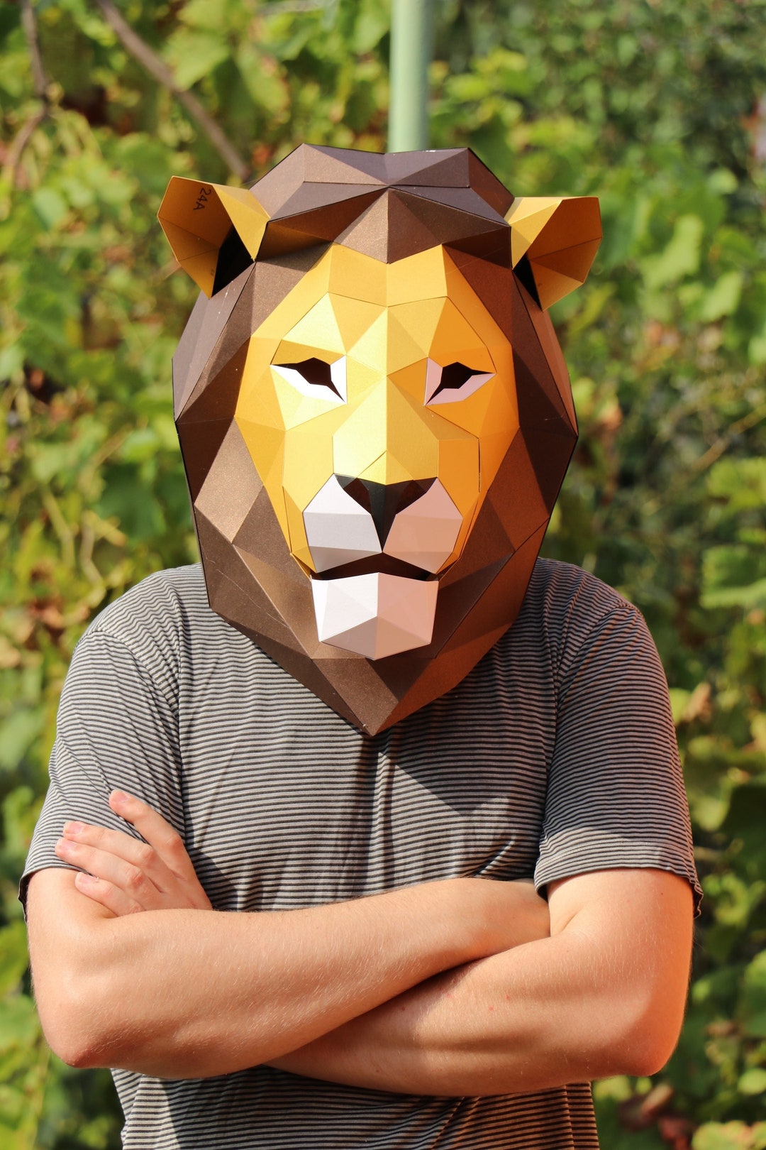 Lion Mask Papercraft PDF Template DIY Low Poly Mask Lion King Lion Lion Mask Papercraft PDF Template DIY Low Poly Mask Lion King Lion