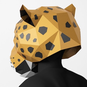 Jaguar Mask, 3d Mask, PDF Assembly Template, DIY Papercraft Mask, Low Poly Mask, Paper Craft ...