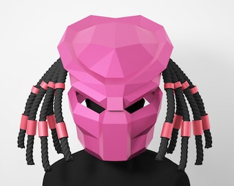 DIY Predator Mask: Low Poly Papercraft Halloween Costume (PDF Pattern)