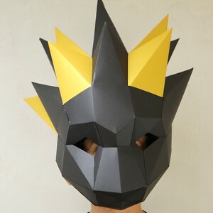 Porcupine Mask, Kid costume, Halloween Mask, DIY Paper Craft, Low Poly Mask, Poligonal Template, Porcupine  Gift