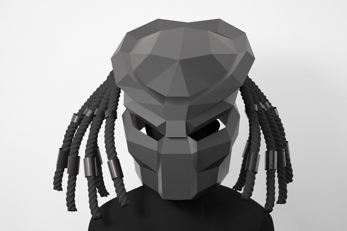 DIY Predator Mask: Low Poly Papercraft Halloween Costume (PDF Pattern ...