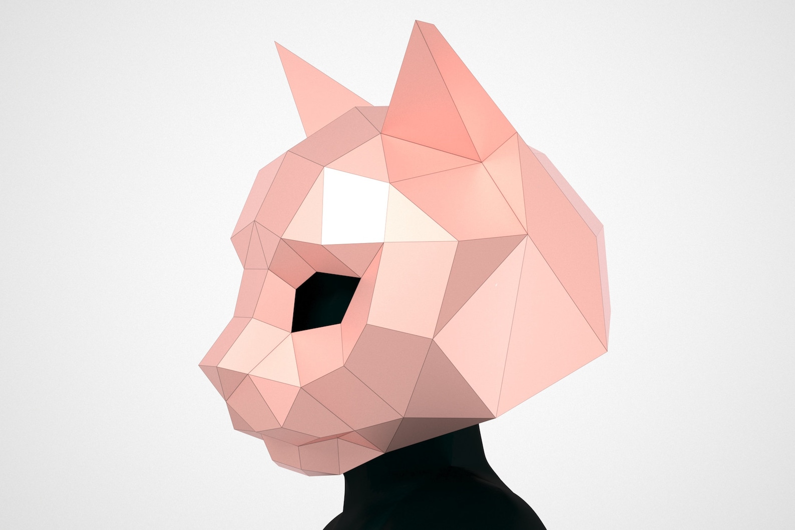 Polygonal Cat Mask: DIY 3D Papercraft Costume (PDF Template) - Etsy