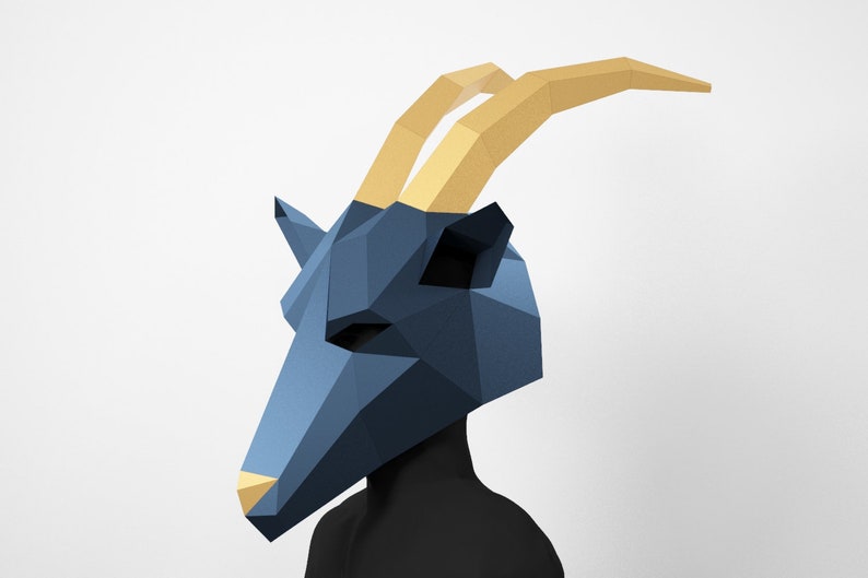 Goat Papercraft Goat Mask: Low Poly Papercraft Halloween Costume (PDF Template) - Etsy ...