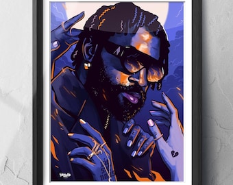 Affiche portrait DAMSO illustration