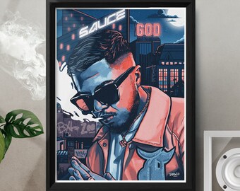 Affiche portrait de Hamza illustration
