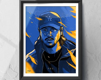 Affiche portrait de Nekfeu illustration