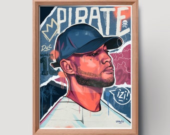 Affiche portrait de Booba illustration