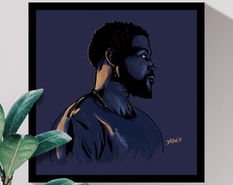 Affiche portrait de Damso illustration