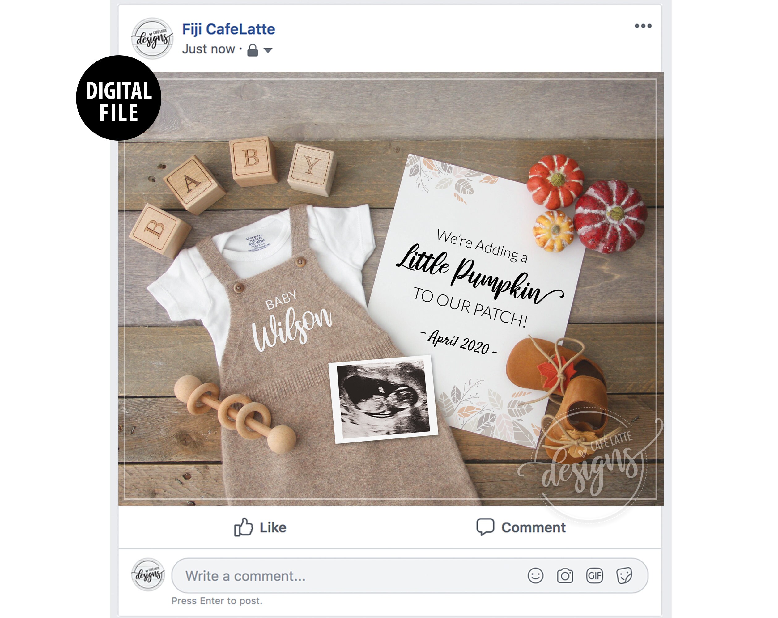 FALL Pregnancy Announcement Autumn Baby Announcement Digital | Etsy