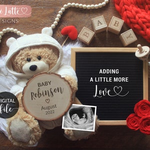 Digital Valentine Pregnancy Announcement Social Media, Roses are Red Baby Announcement, Growing By One Heart & Two Feet, Valentines Day Baby