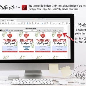 Nurses Week Printable Gift Tags, Nurse Week Appreciation Editable Personalized Labels Template, Instant Download Thank You for All You Do image 5