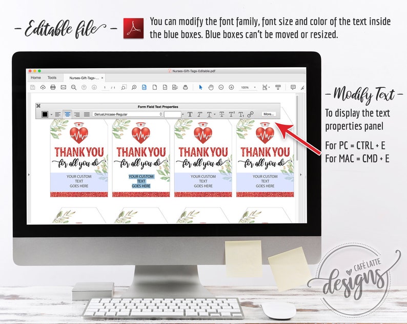 Nurses Week Printable Gift Tags, Nurse Week Appreciation Editable Personalized Labels Template, Instant Download Thank You for All You Do image 5