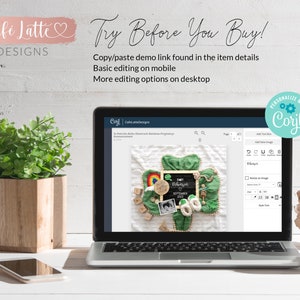 St Patricks Digital Pregnancy Announcement Social Media, St Patricks Rainbow Baby Announcement Lucky Charm Letterboard Editable Template DIY image 3