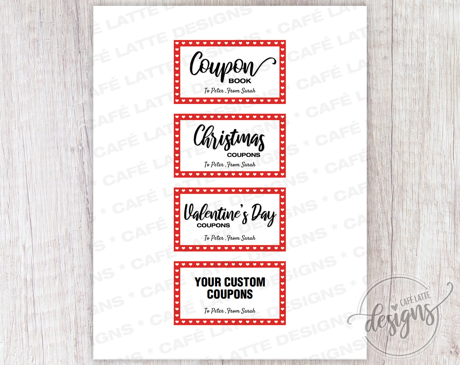VALENTINES DAY Editable Coupons Coupon Template Dad Mom Kids - Etsy