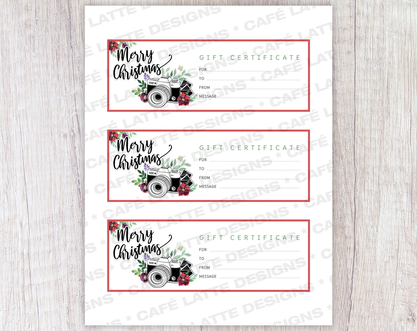 Christmas Gift Certificate Gift Certificate Printable Photo | Etsy