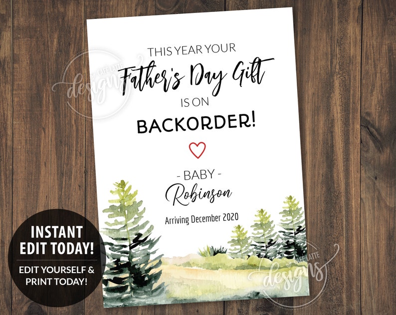 FATHER�S DAY Pregnancy Announcement Printable Card Baby Etsy