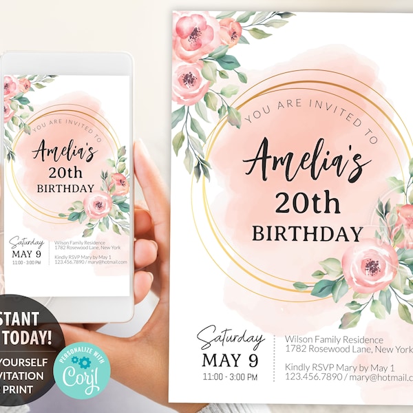 Printable Digital Invitation Template - Etsy