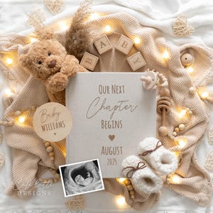 Neutral Pregnancy Announcement Digital, Pregnancy Announcement to Husband, Pregnancy Announcement Template, Next Chapter, Instant Download