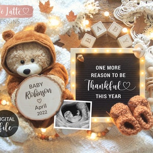 Digital Fall Pregnancy Announcement Social Media, Boho Autumn Letter Board Baby Reveal Fall In Love, Adding Pumpkin To Our Patch, Instagram