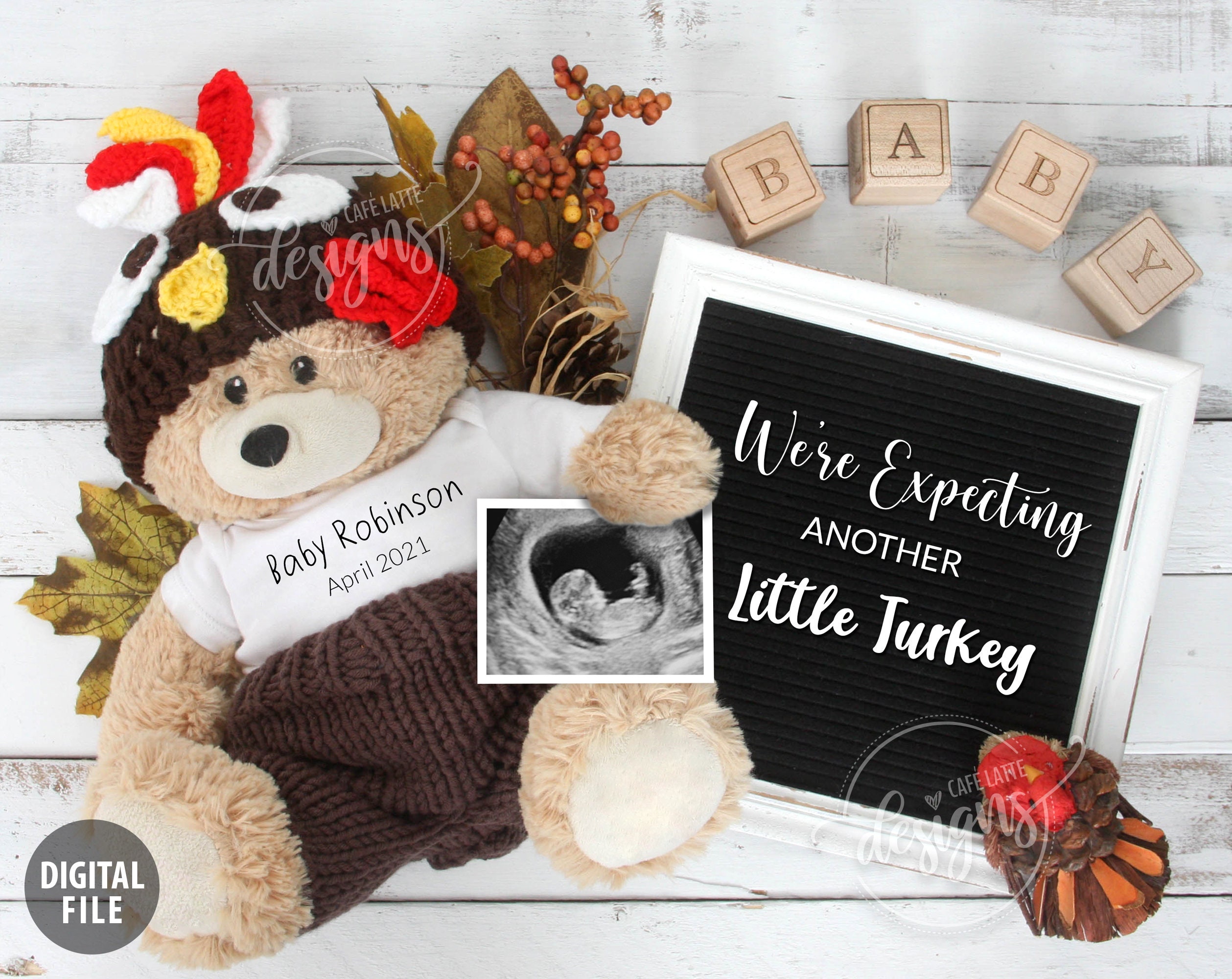 THANKSGIVING Pregnancy Baby Announcement Turkey Ain't The ...