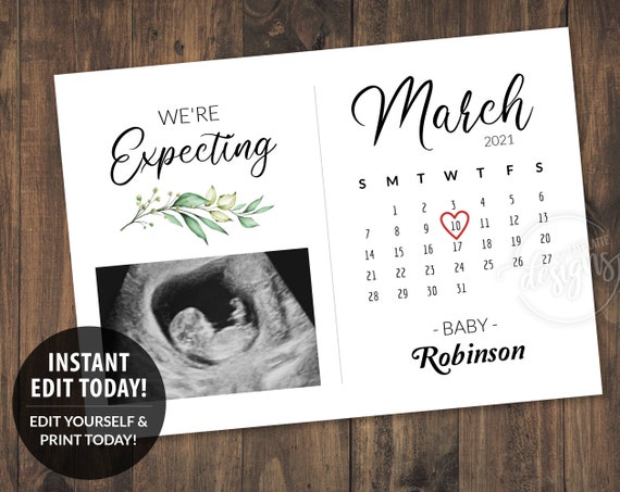 Pregnancy Announcement Printable Card, Baby Announcement to husband ...