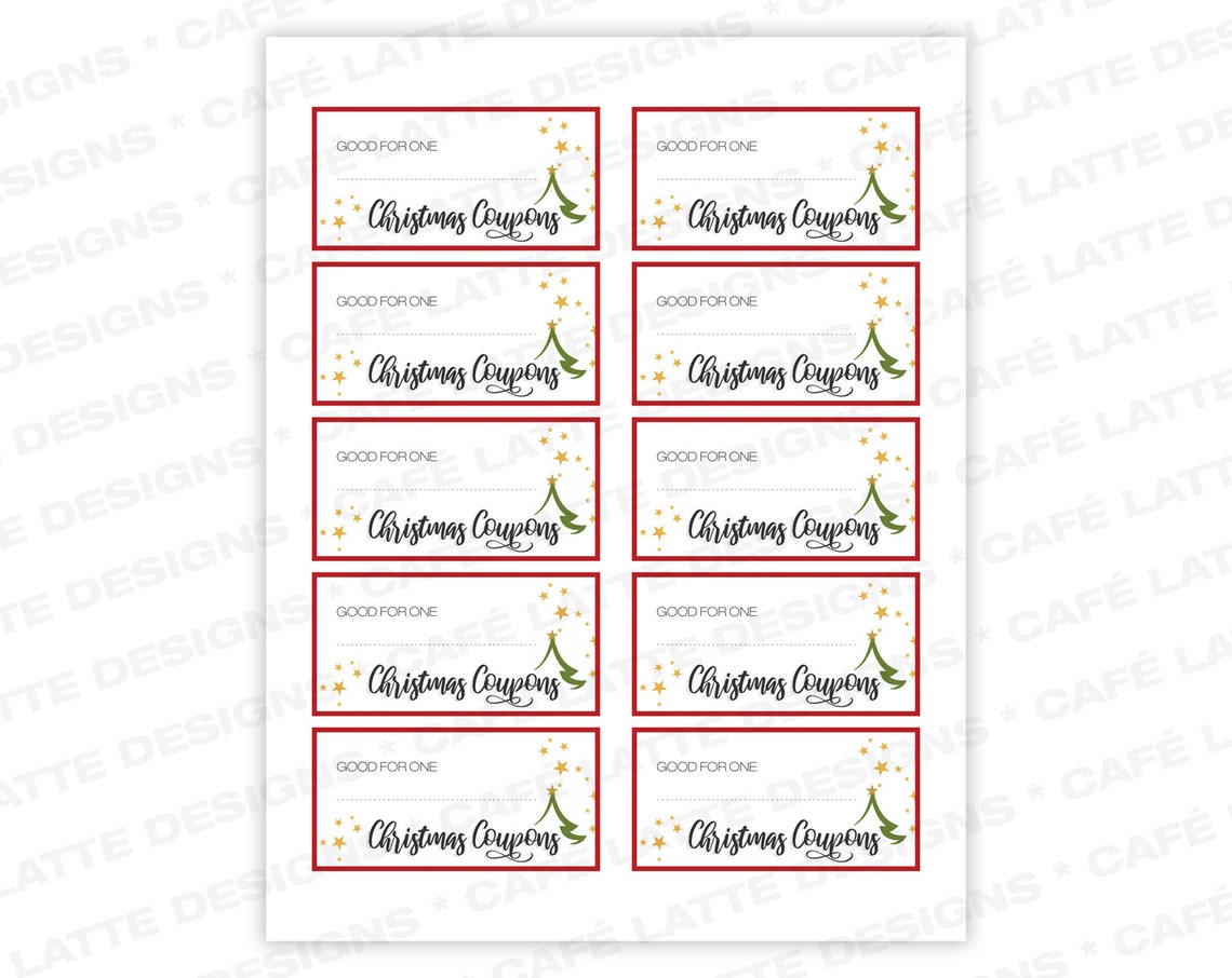 Blank Christmas Coupons Printable Instant Download Last | Etsy Canada
