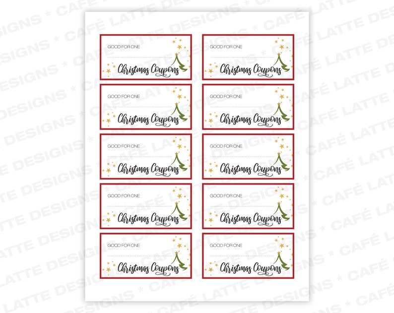 Blank christmas coupons printable instant download last etsy