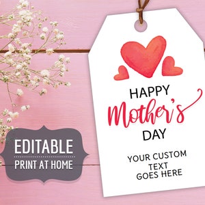 happy mother s day printable gift tags editable etsy ireland