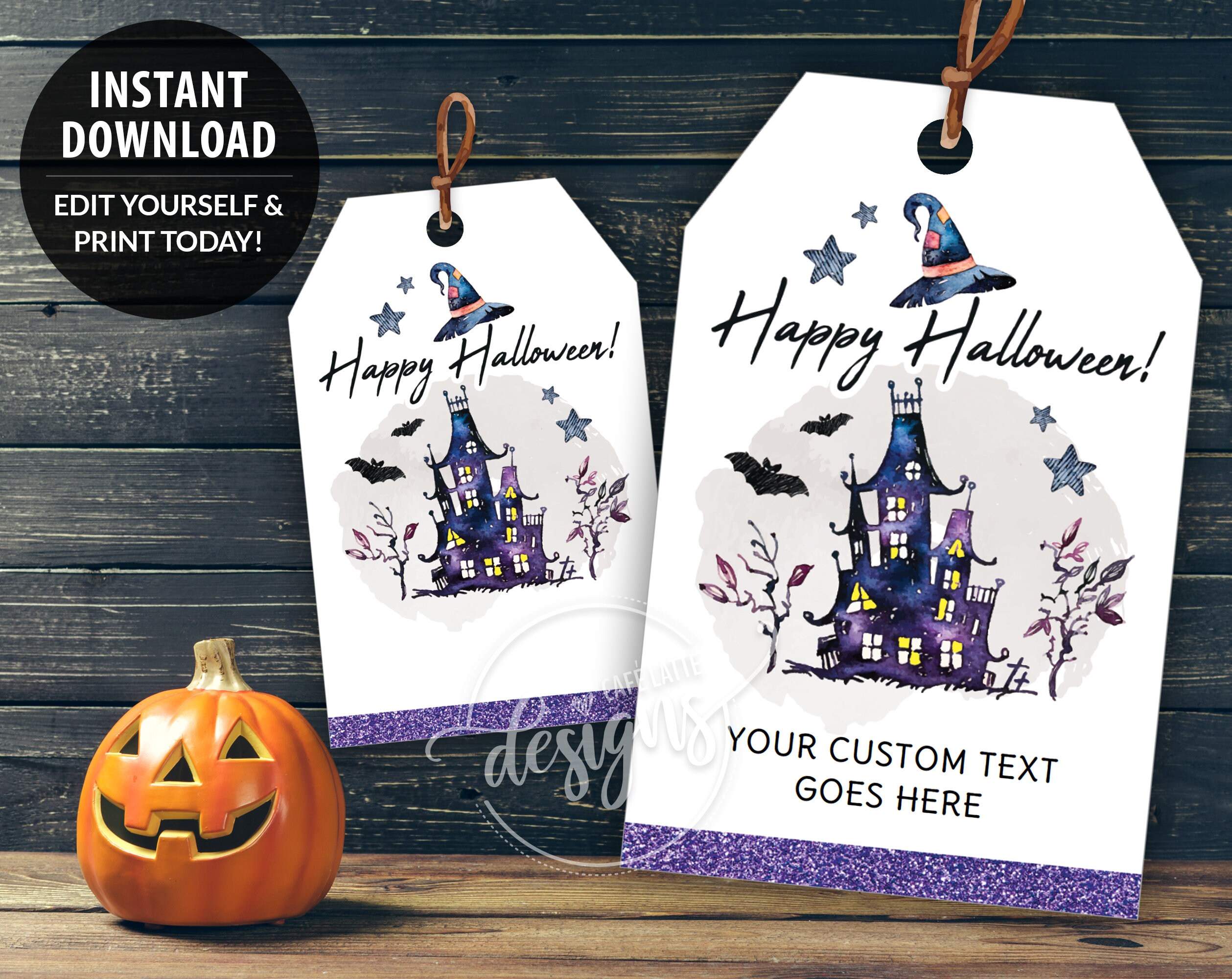 HALLOWEEN Printable Gift Tags Editable Personalized Favor Etsy