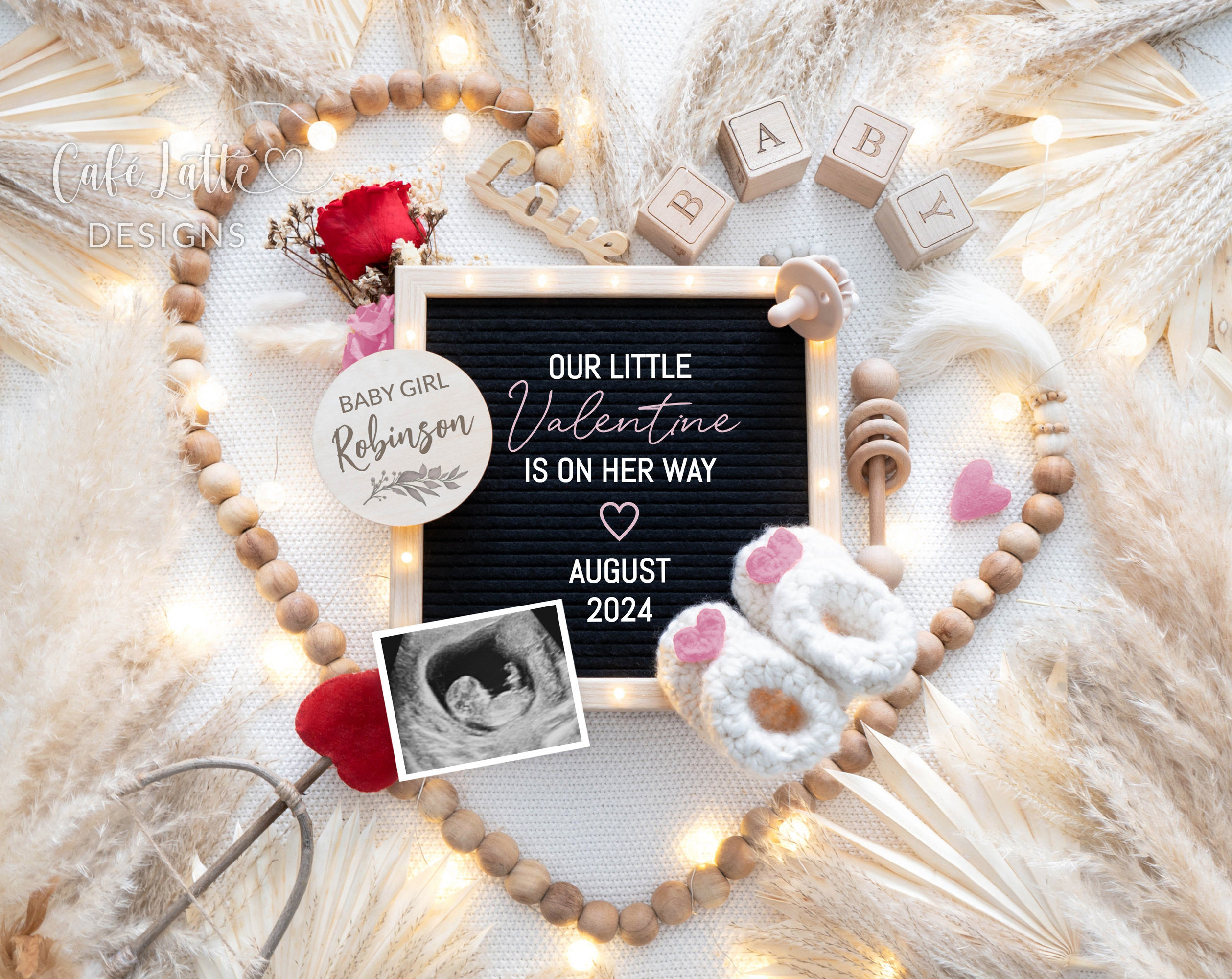 Valentines Boho Girl Gender Reveal Digital for Social Media, Valentines Day  Baby Girl Pregnancy Announcement, Heart Pampas Editable Template - Etsy, image size:2517x2000