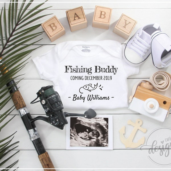 Fishing Buddy Pregnancy Announcement, Digital Baby Announcement, Fathers Day Fishing Baby Announcement Reveal Ideas, Gender Reveal Its a Boy