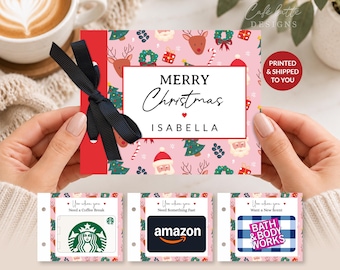 Christmas Multiple Gift Card Holder Book, Custom Gift Cards Booklet, Personalized Original Unique Gift for Girls Teens, Gift Ideas Daughter