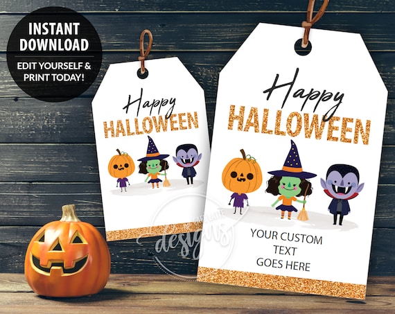 Halloween Gift Tag Gift Tags, Personalized Halloween Party Tags