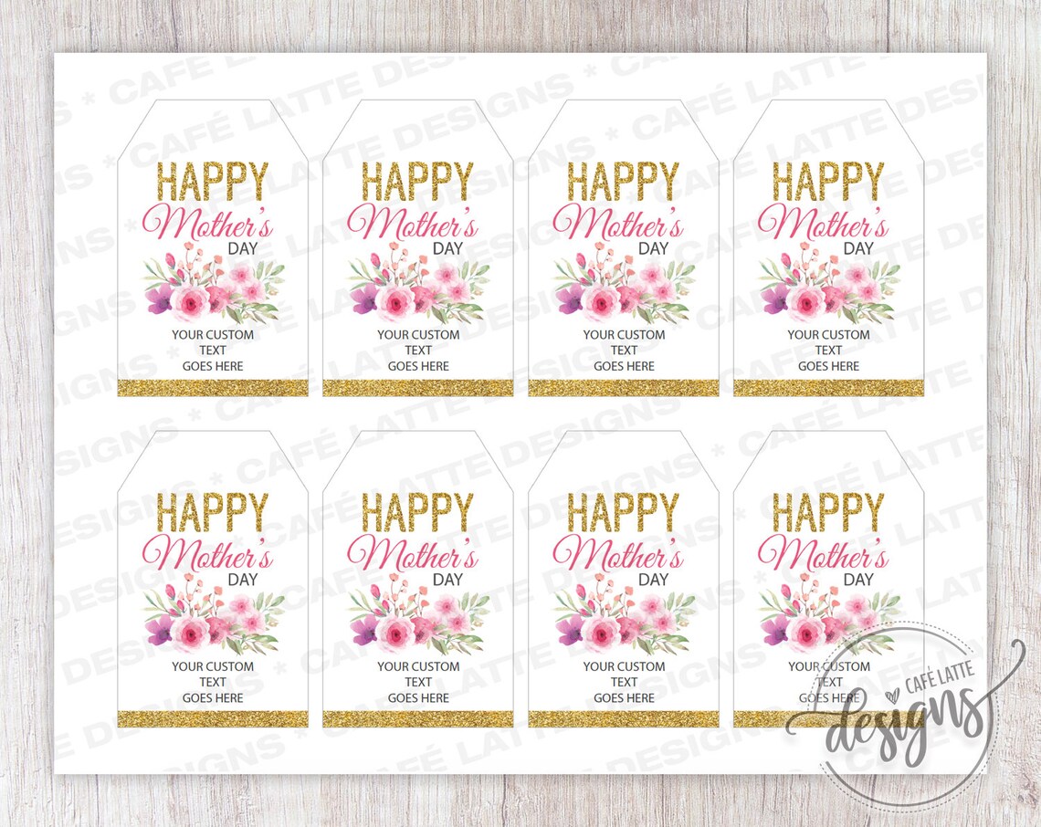 HAPPY MOTHER'S Day Printable Gift Tags Editable | Etsy