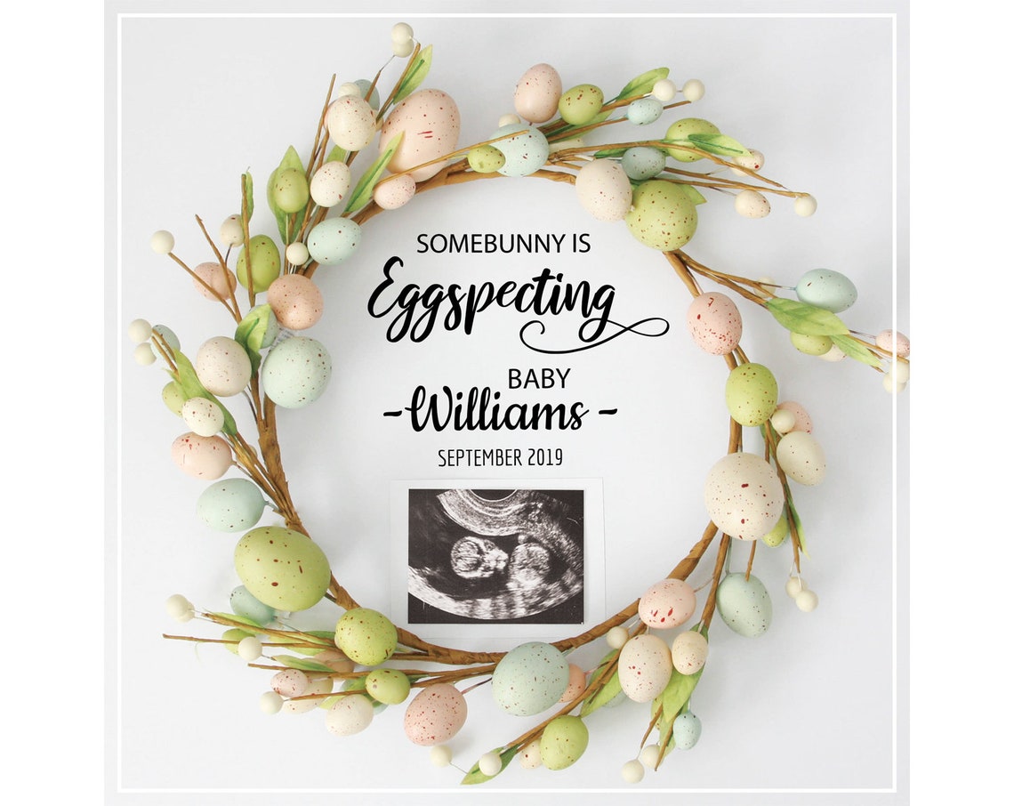 Easter Pregnancy Announcement Baby Announcement Personalized Etsy