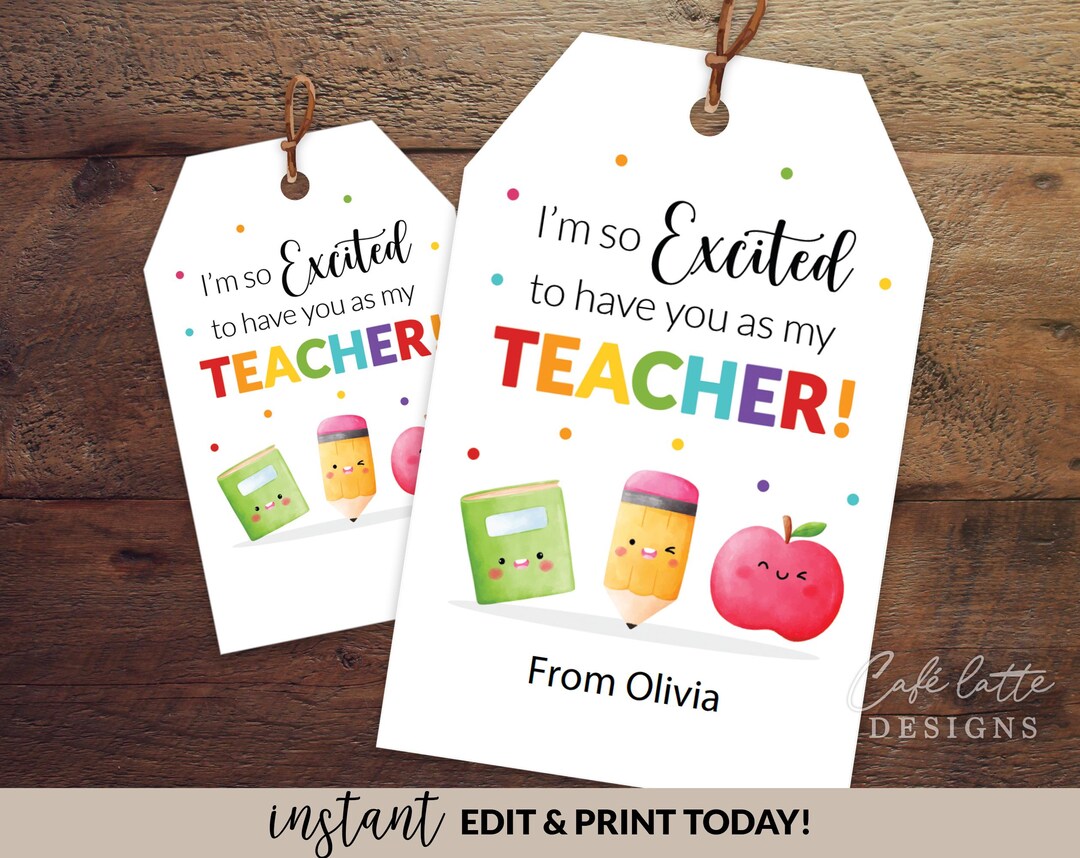 Back to School Editable Printable Gift Tags, Personalized First Day ...