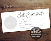 Business Gift Certificate Editable Template Printable | Personalized Company Gift Coupon | Last Minute Gift Corporate Logo | Instant DIY