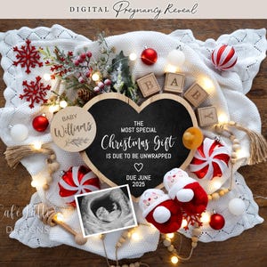 Christmas Pregnancy Announcement Digital, Xmas Pregnancy Announcement to Husband, Pregnancy Announcement Template, Christmas Baby